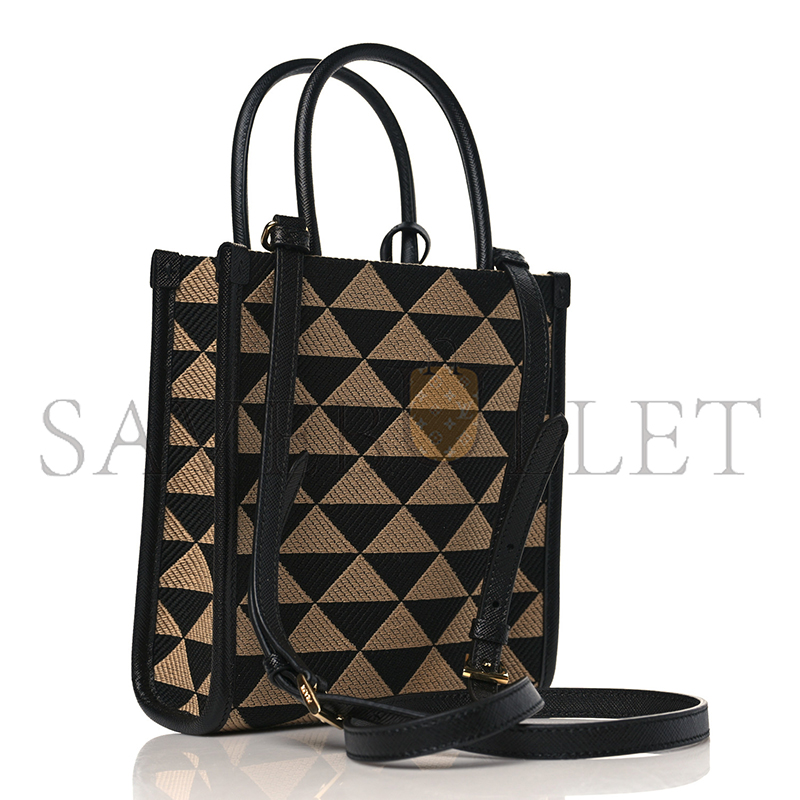 Pra*a symbole embroidered fabric mini bag 1ba355 (19*17*6cm)